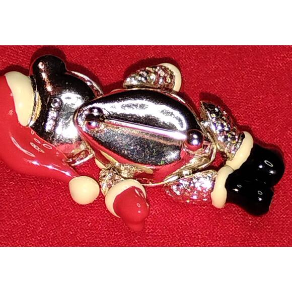 Vintage Christmas Napier Signed Articulated Teddy Bear Brooch Pin - Picture 3 of 4